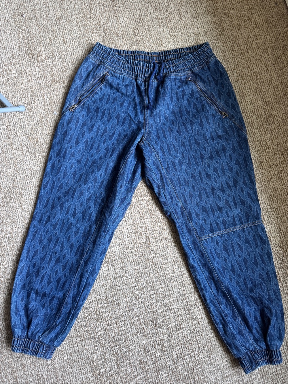 adidas Navy Blue Geometric Relaxed Jogger Jeans